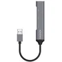 AISENS Hub USB 3.0 de Aluminio 4x Tipo A, Gris, 10cm